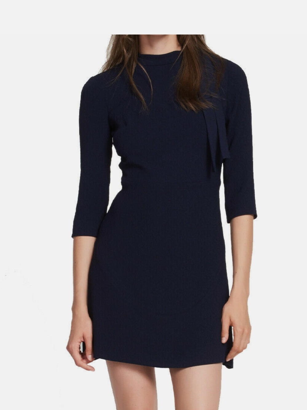 Sandro Women's Jovane Lace-Paneled Mini Dress Navy Blue - NWT